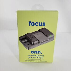 Onn Focus Universal Camera Battery Charger 100012672 - Wall & Car Adapter